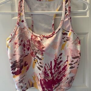 Calvin Klein Performance Top Pink Floral pattern Racerback crop top
